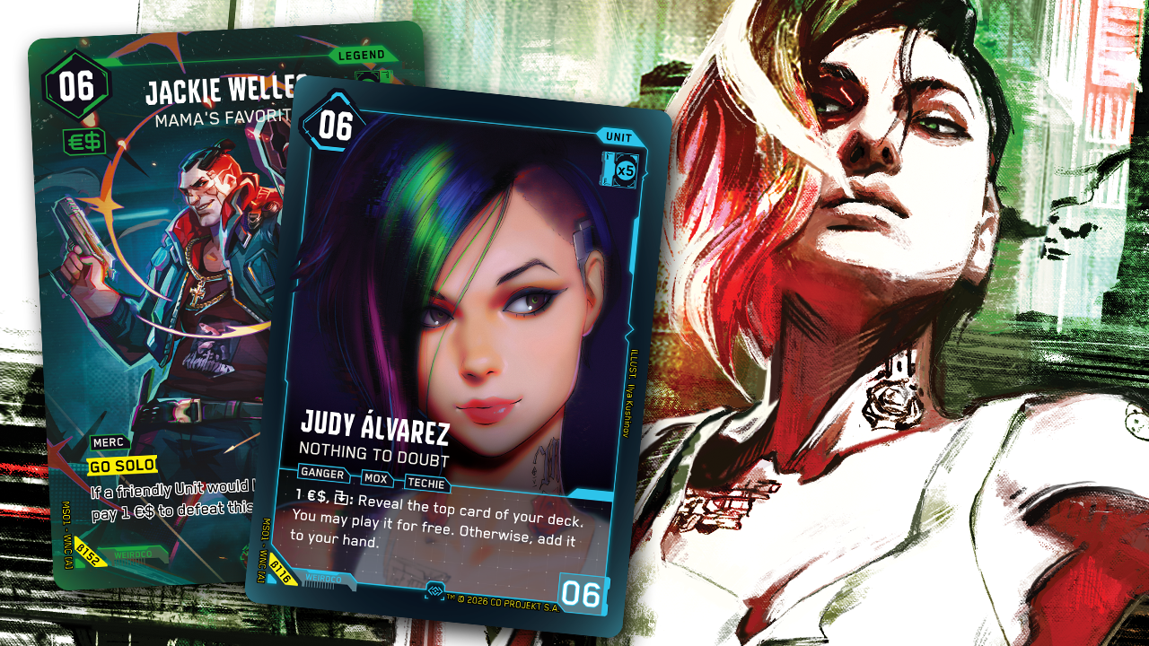Cyberpunk TCG: эксклюзивный показ карт Джеки Уэллса и Джуди Альварес